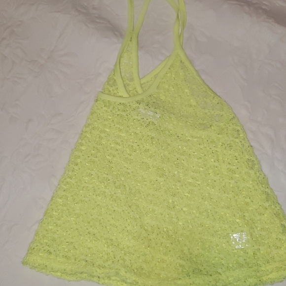 VS PINK neon yellow crochet top M/L - Picture 5 of 5